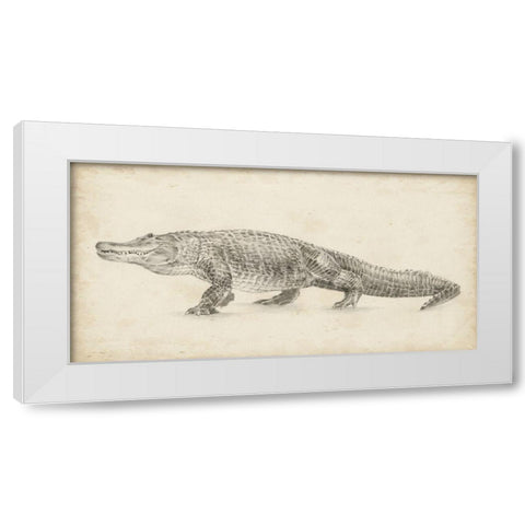 Alligator Sketch White Modern Wood Framed Art Print by Harper, Ethan