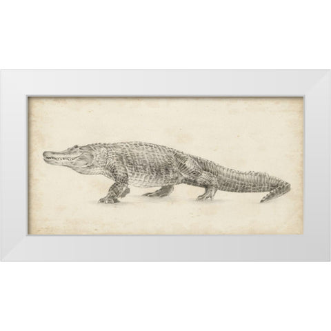 Alligator Sketch White Modern Wood Framed Art Print by Harper, Ethan