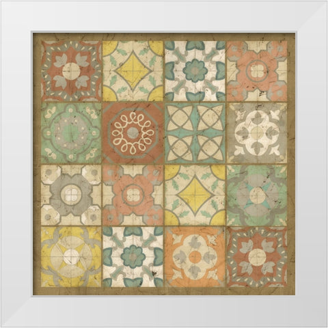 Non-Embellished Barcelona Tiles II White Modern Wood Framed Art Print by Zarris, Chariklia