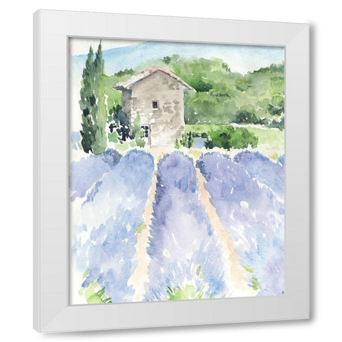 Lavender Fields I White Modern Wood Framed Art Print by Parker, Jennifer Paxton