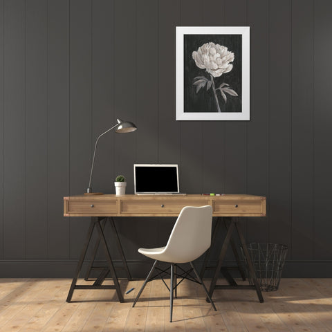 Black and White Flowers I White Modern Wood Framed Art Print by Harper, Ethan