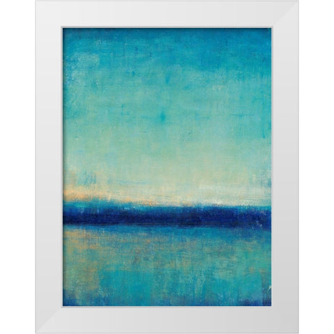 Blue Horizon II White Modern Wood Framed Art Print by OToole, Tim