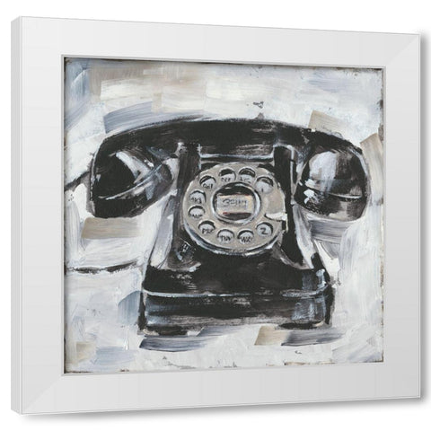Retro Phone I White Modern Wood Framed Art Print by Harper, Ethan