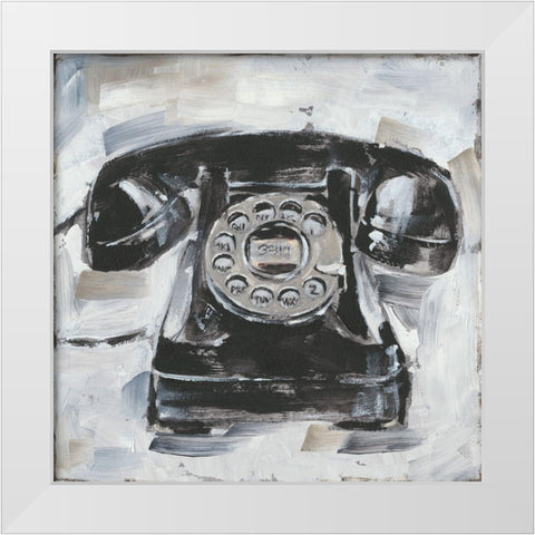 Retro Phone I White Modern Wood Framed Art Print by Harper, Ethan