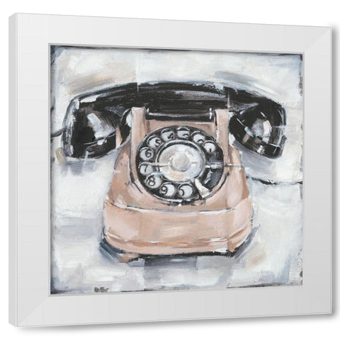 Retro Phone IV White Modern Wood Framed Art Print by Harper, Ethan