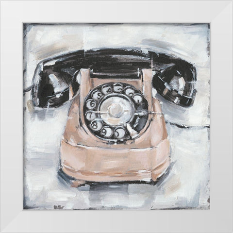 Retro Phone IV White Modern Wood Framed Art Print by Harper, Ethan