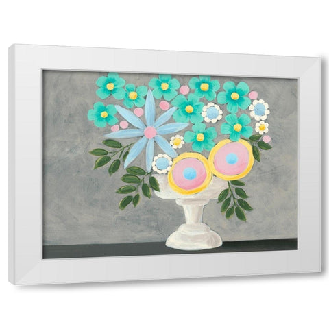 Nouveau Flowers I White Modern Wood Framed Art Print by Moore, Regina