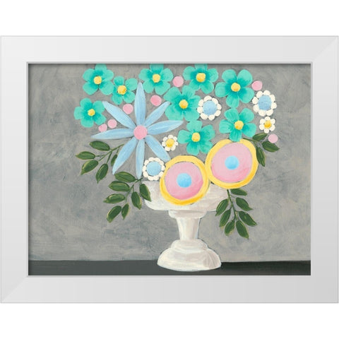 Nouveau Flowers I White Modern Wood Framed Art Print by Moore, Regina