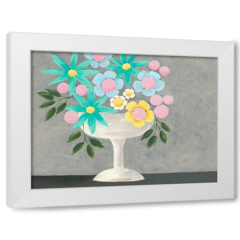 Nouveau Flowers II White Modern Wood Framed Art Print by Moore, Regina