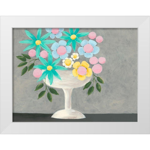 Nouveau Flowers II White Modern Wood Framed Art Print by Moore, Regina