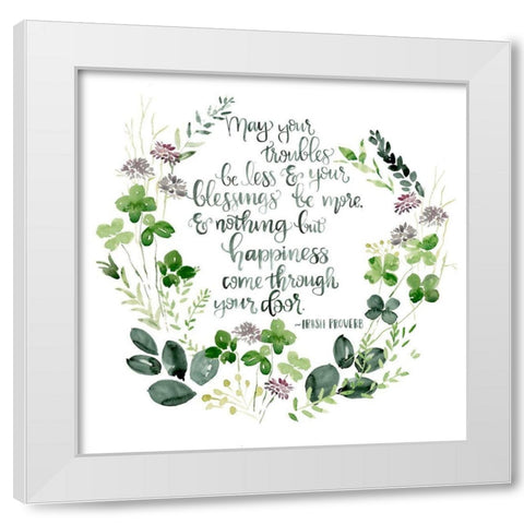 Clover Saying II White Modern Wood Framed Art Print by Parker, Jennifer Paxton