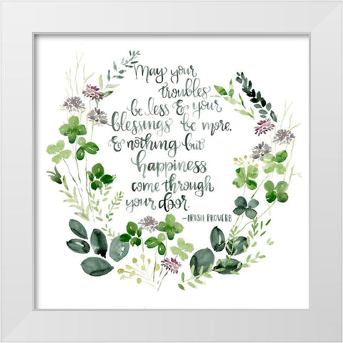 Clover Saying II White Modern Wood Framed Art Print by Parker, Jennifer Paxton