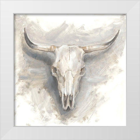 Cattle Mount I White Modern Wood Framed Art Print by Harper, Ethan