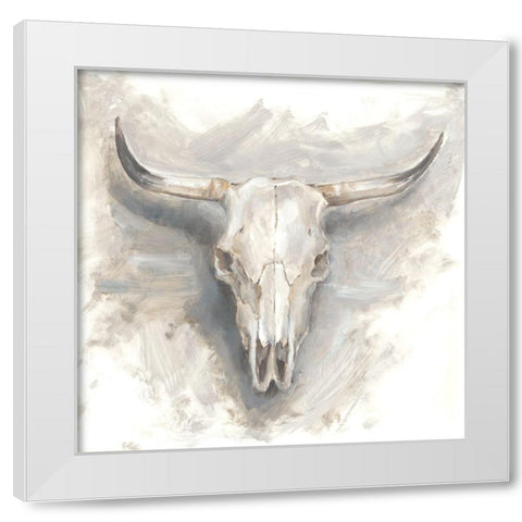 Cattle Mount I White Modern Wood Framed Art Print by Harper, Ethan
