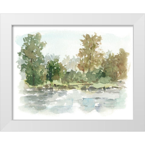 Wooded Stream I White Modern Wood Framed Art Print by Harper, Ethan