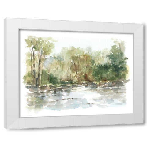 Wooded Stream II White Modern Wood Framed Art Print by Harper, Ethan