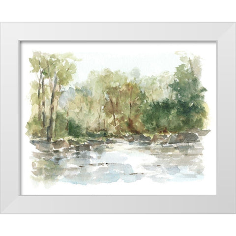 Wooded Stream II White Modern Wood Framed Art Print by Harper, Ethan
