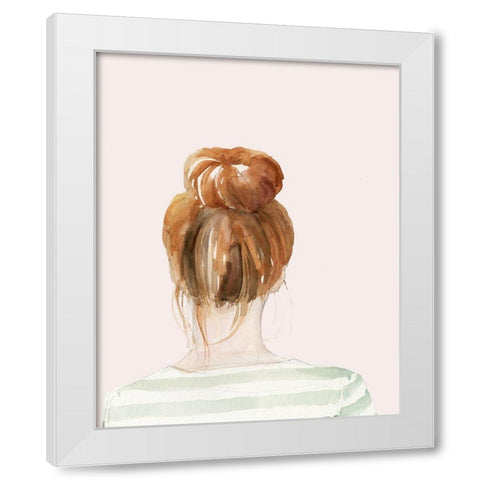 Top Knot Sailor Stripes II White Modern Wood Framed Art Print by Parker, Jennifer Paxton