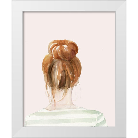 Top Knot Sailor Stripes II White Modern Wood Framed Art Print by Parker, Jennifer Paxton