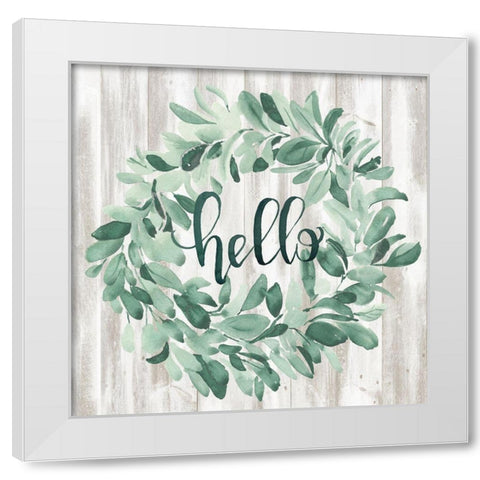 Welcome Wreath I White Modern Wood Framed Art Print by Parker, Jennifer Paxton