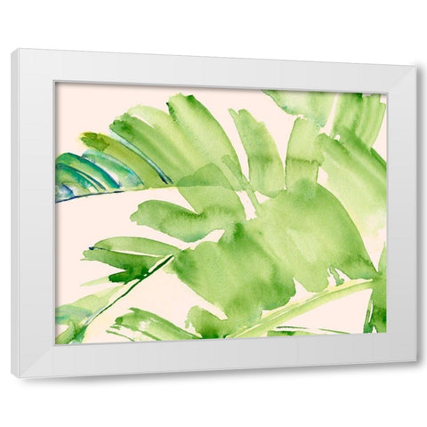 Peachy Palms II White Modern Wood Framed Art Print by Parker, Jennifer Paxton