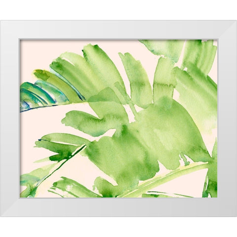 Peachy Palms II White Modern Wood Framed Art Print by Parker, Jennifer Paxton