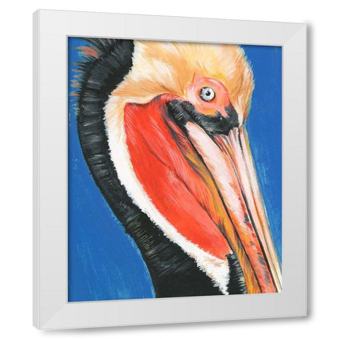 Vibrant Pelican II White Modern Wood Framed Art Print by Parker, Jennifer Paxton