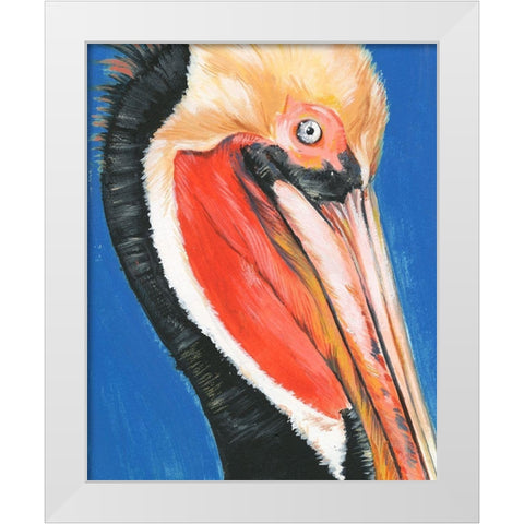 Vibrant Pelican II White Modern Wood Framed Art Print by Parker, Jennifer Paxton