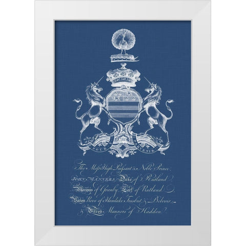 Heraldry on Navy III White Modern Wood Framed Art Print by Vision Studio