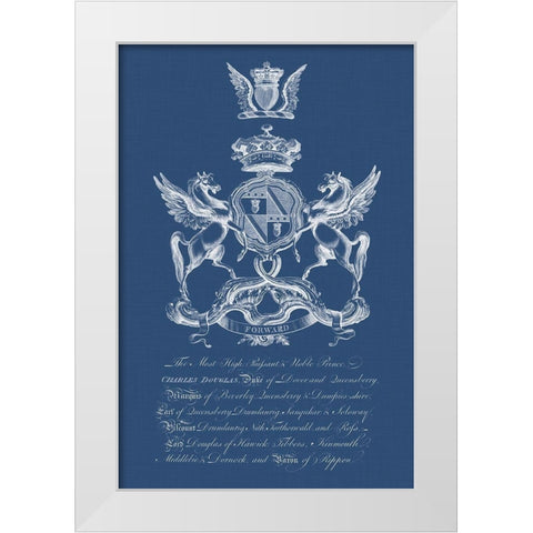 Heraldry on Navy IV White Modern Wood Framed Art Print by Vision Studio
