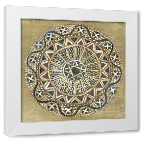 Woven Round I White Modern Wood Framed Art Print by Zarris, Chariklia