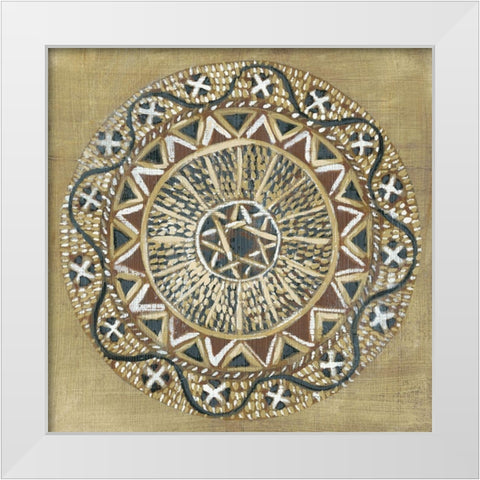 Woven Round I White Modern Wood Framed Art Print by Zarris, Chariklia