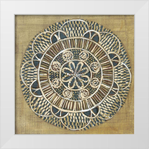 Woven Round II White Modern Wood Framed Art Print by Zarris, Chariklia