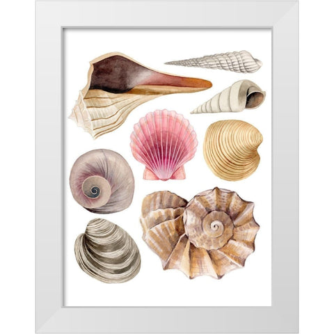 Sea Souvenirs I White Modern Wood Framed Art Print by Popp, Grace