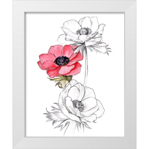 Anemone by Number II White Modern Wood Framed Art Print by Parker, Jennifer Paxton