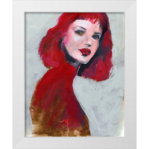 Fem Portrait I White Modern Wood Framed Art Print by Parker, Jennifer Paxton