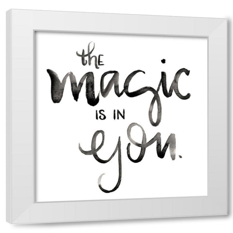 Posi-vibe I White Modern Wood Framed Art Print by Parker, Jennifer Paxton