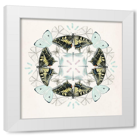 Butterfly Mandala I White Modern Wood Framed Art Print by Parker, Jennifer Paxton