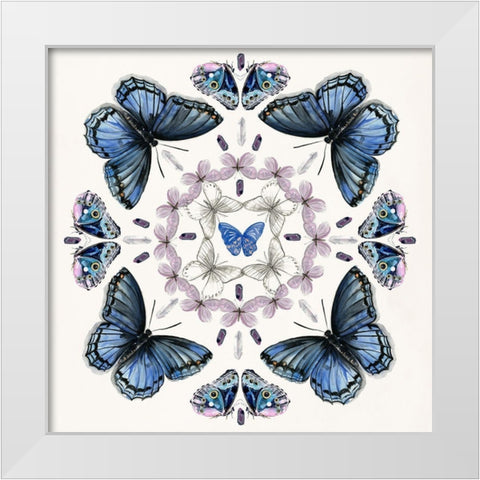 Butterfly Mandala II White Modern Wood Framed Art Print by Parker, Jennifer Paxton