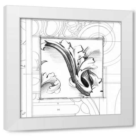 Acanthus Detail II White Modern Wood Framed Art Print by Harper, Ethan