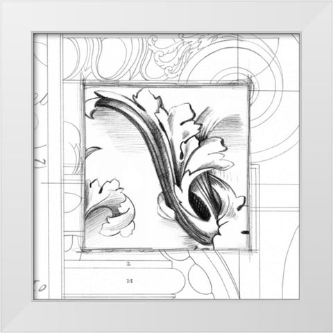 Acanthus Detail II White Modern Wood Framed Art Print by Harper, Ethan
