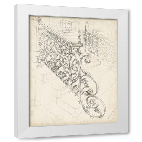 Iron Railing Design I White Modern Wood Framed Art Print by Harper, Ethan