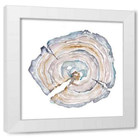 Watercolor Tree Ring I White Modern Wood Framed Art Print by Harper, Ethan