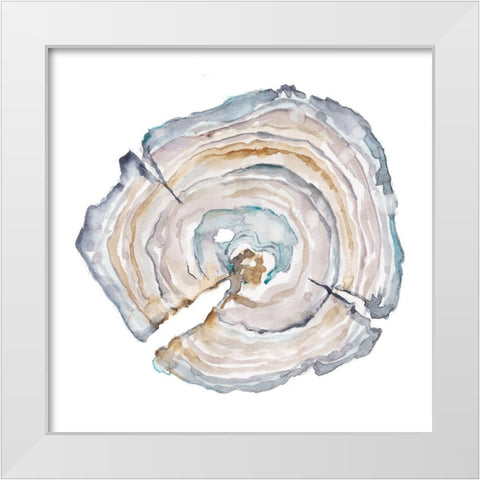 Watercolor Tree Ring I White Modern Wood Framed Art Print by Harper, Ethan