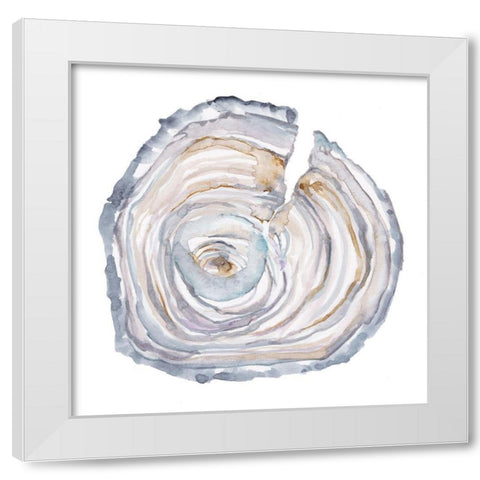 Watercolor Tree Ring II White Modern Wood Framed Art Print by Harper, Ethan