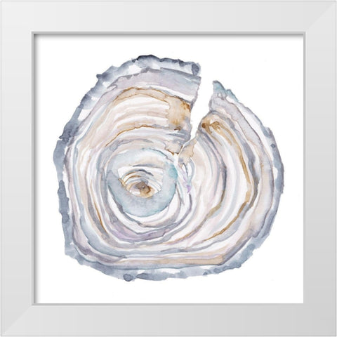 Watercolor Tree Ring II White Modern Wood Framed Art Print by Harper, Ethan