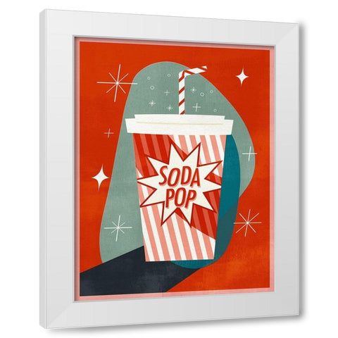 Retro Refreshments II White Modern Wood Framed Art Print by Borges, Victoria