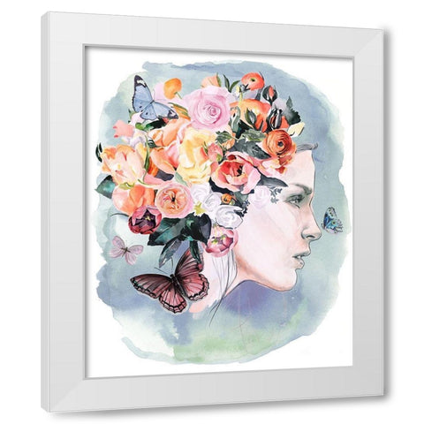 Floral Locks II White Modern Wood Framed Art Print by Parker, Jennifer Paxton