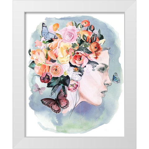 Floral Locks II White Modern Wood Framed Art Print by Parker, Jennifer Paxton