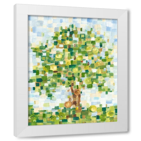 Quilted Tree I White Modern Wood Framed Art Print by Harper, Ethan
